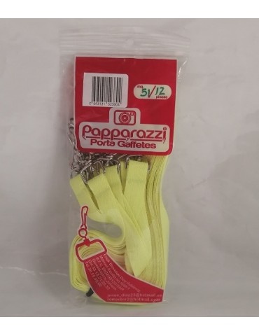 CORDON PAPARAZZI EJECUTIVO AMARILLO NEON C/12PZ