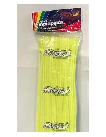 LIMPIA PIPAS CONFETTI AMARILLO 112 C/100PZ