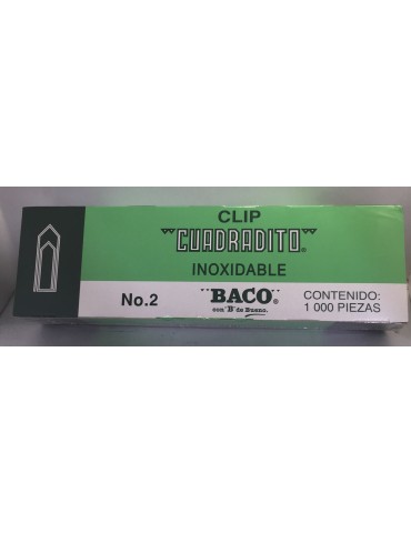 CLIP BACO VERDE CUADRADITO 2 C/100PZ     X/100