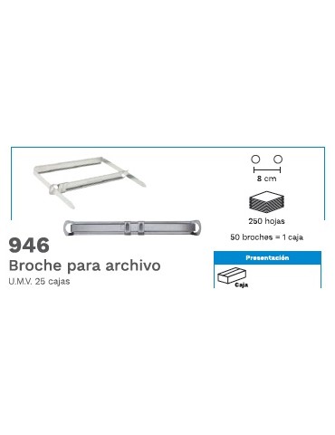 BROCHE ACME P/ARCHIVO 8MM C/50PZ     X/100