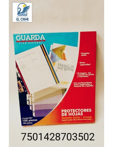 GUARDA PROTECTOR KINERA T/ESPAÑOL T/CARTA C/100PZ      X/10