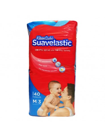 PAÑALES SUAVELASTIC MAX MEDIANO C/40PZ      X/4