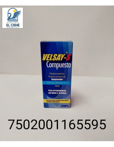 VELSAYS SUSPENCION NAPROXENO/PARACETAMOL 125MG 5ML