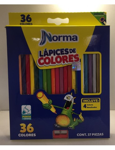 LAPICES DE COLORES NORMA C/36 PZAS LARGOS NO.526114