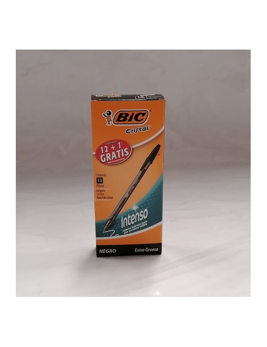 Bolígrafo Bic Extra Grueso Negro 12pz, Bolígrafos