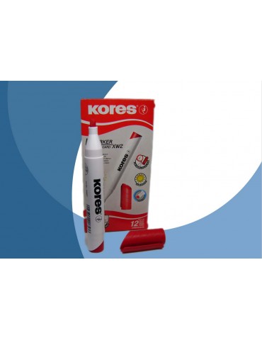 MARCADOR KORES P.PIZZARON ROJO C/12PZ       X/20