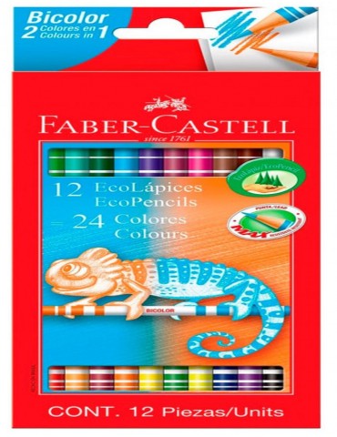 COLORES FABER-CASTELL ECOLAPIZ BICOLOR C/12PZ 120612