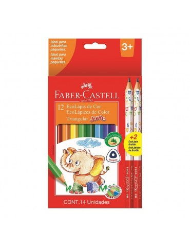 COLORES FABER-CASTELL ECOLAPIZ TRIANG.JUMBO C/12PZ 125012