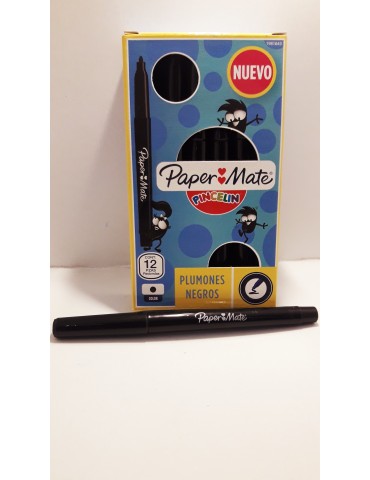 PLUMONES PAPER MATE NEGRO C/12PZ      X/12